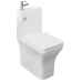 Square Close Coupled Toilet and Basin with Brass tap